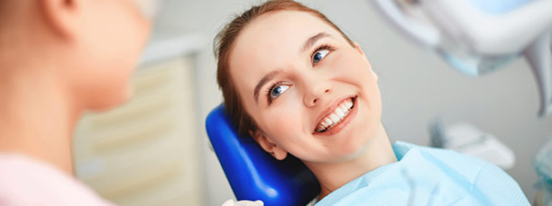 Patient relaxing in dental chair