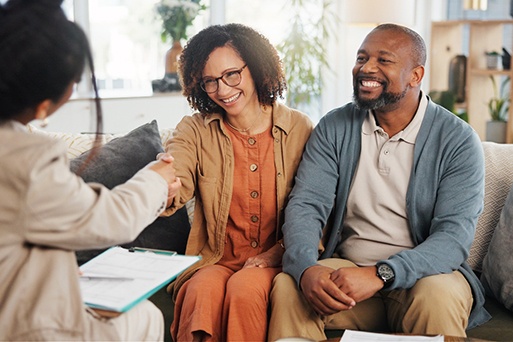 Confident Arlington patient meeting with realtor