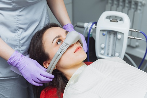 Patient in Arlington getting nitrous oxide sedation
