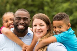 smiling familly