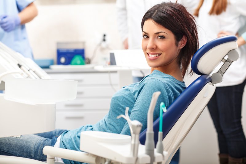 Dentist in dental chair